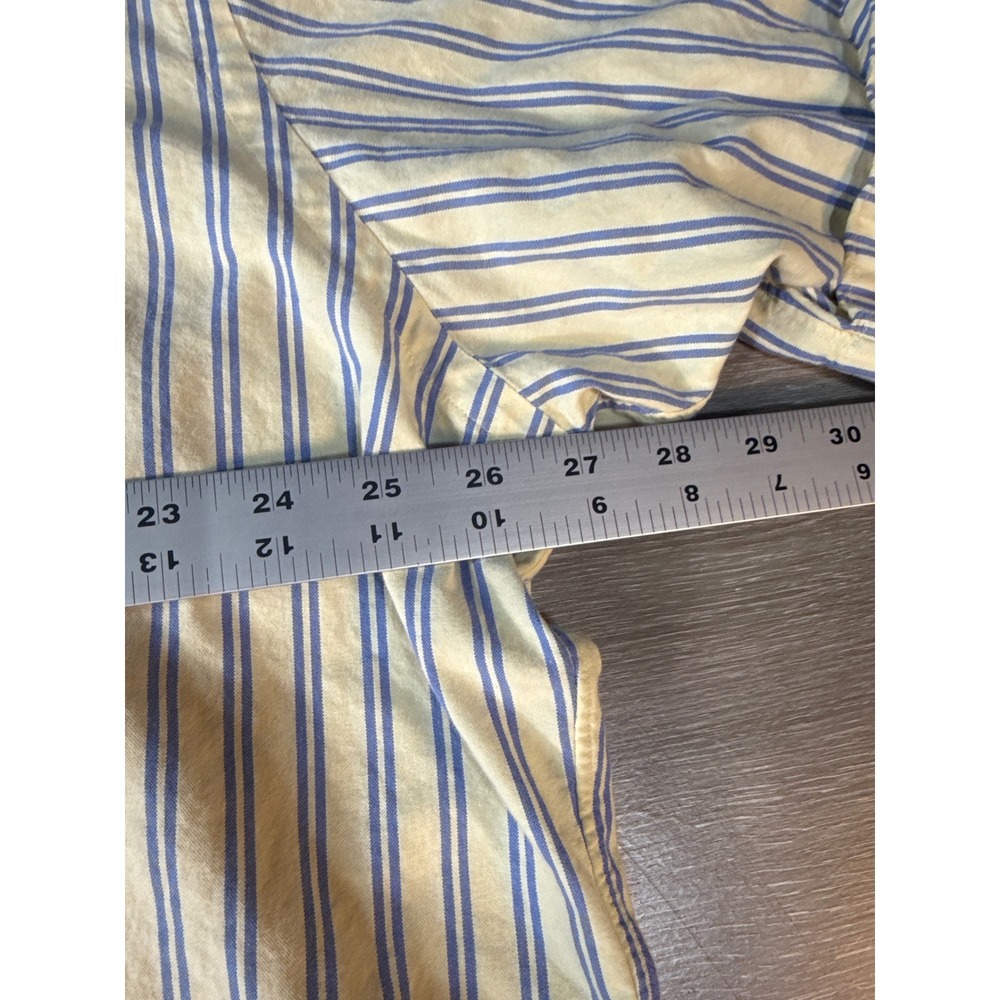 Polo Ralph Lauren Blake Mens XL SS Striped Button Down Shirt Yellow Blue - Picture 9 of 11